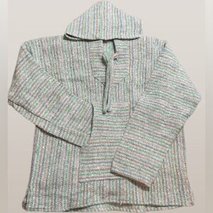 NWOT Striped Baja Poncho